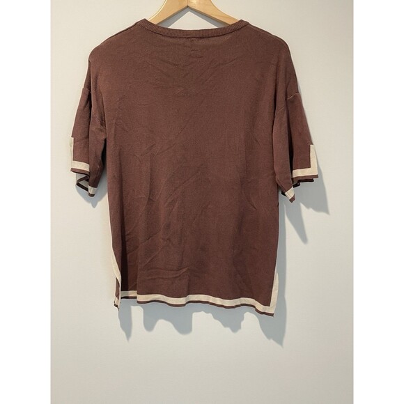 Wunderlove by Westside Brown Contrast Detailed Top Size M - Picture 4 of 5